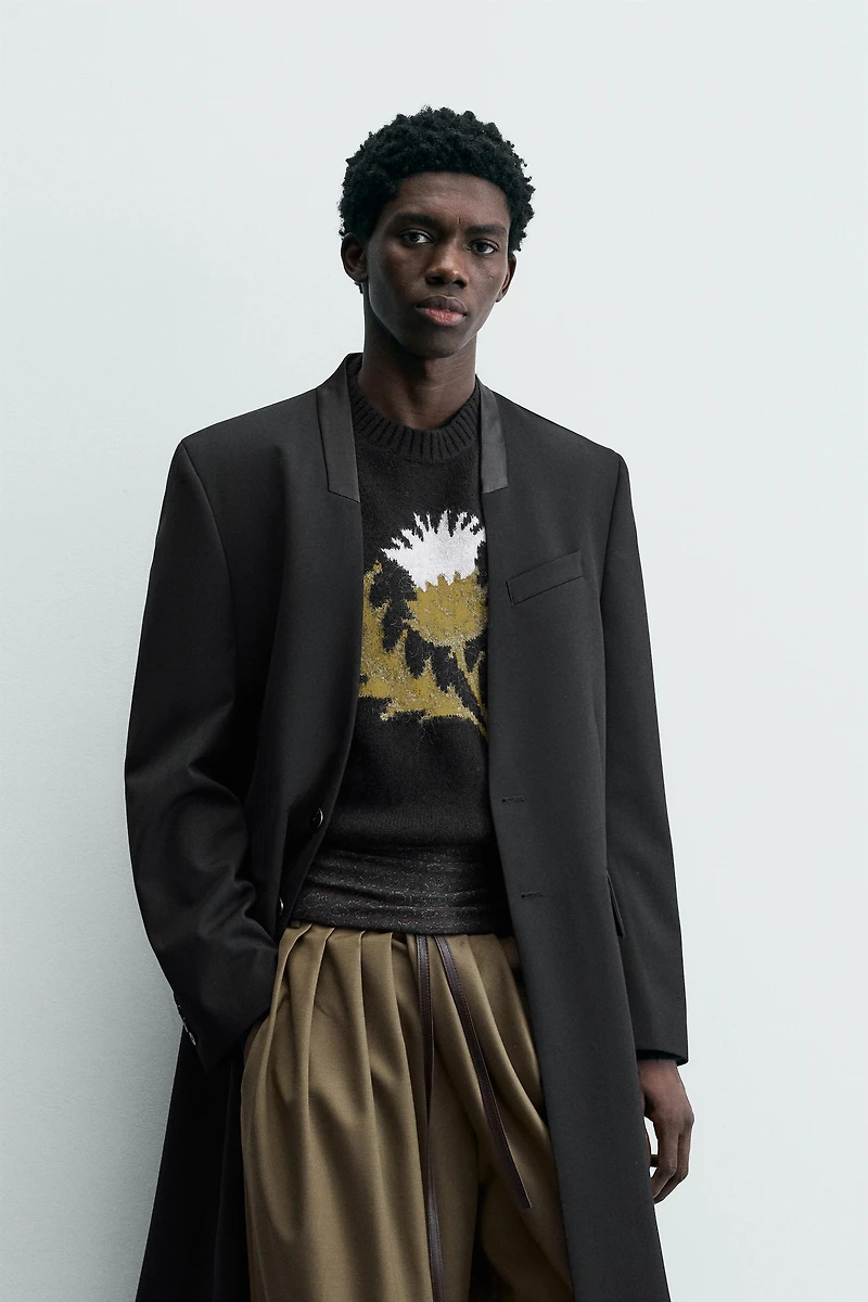 VESTE LONGUE JACQUARD RAYURES ÉDITION LIMITÉE