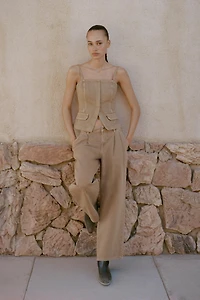 Z1975 DENIM STRAPPY CROP TOP