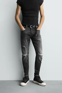 RIPPED SKINNY FIT JEANS