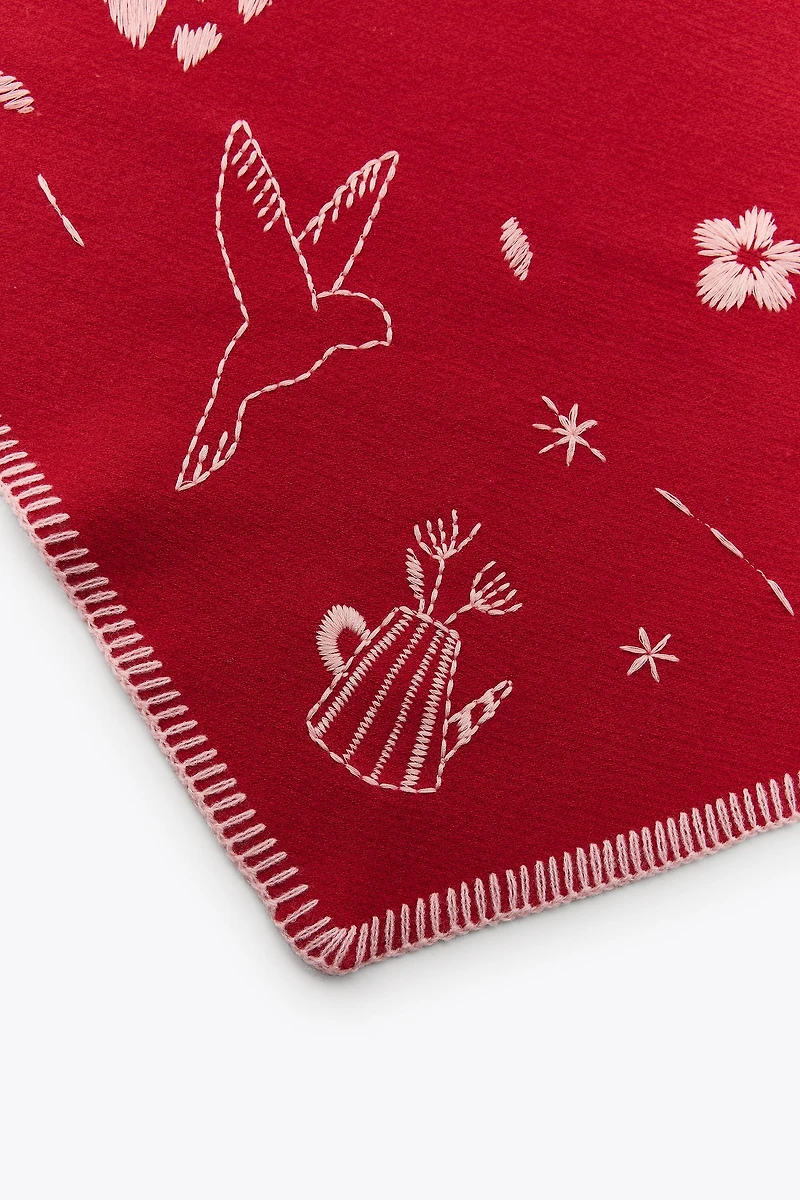 EMBROIDERED KNIT MAXI BANDANA
