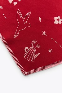 EMBROIDERED KNIT MAXI BANDANA
