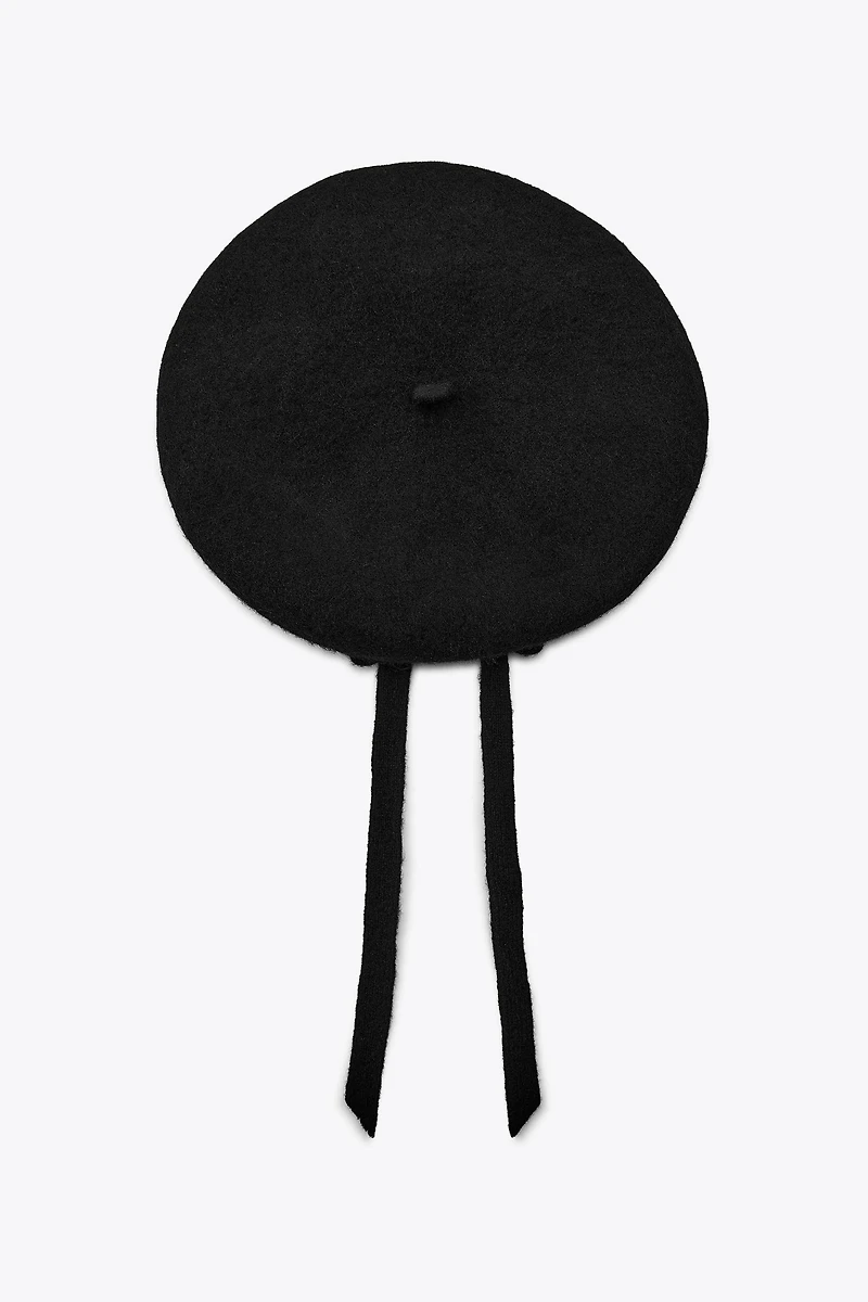 BÉRET LAINE 100 % AVEC NŒUD