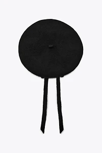 BÉRET LAINE 100 % AVEC NŒUD
