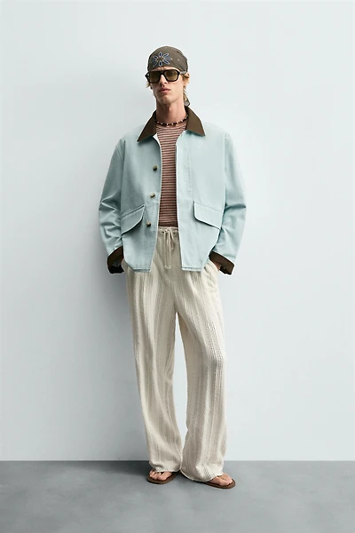 CONTRAST COLLAR JACKET