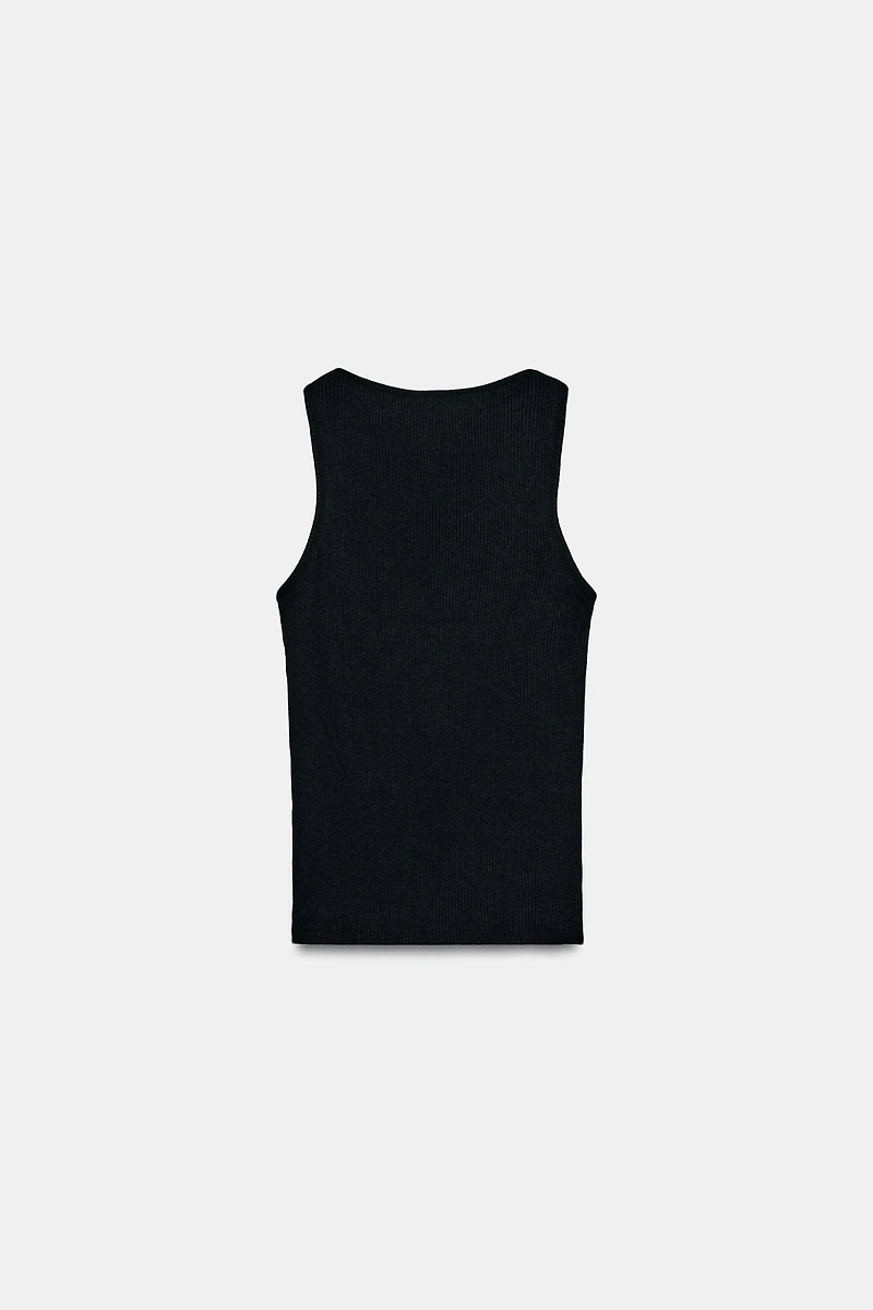 T-SHIRT CÔTELÉ DENTELLE