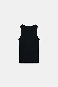 T-SHIRT CÔTELÉ DENTELLE