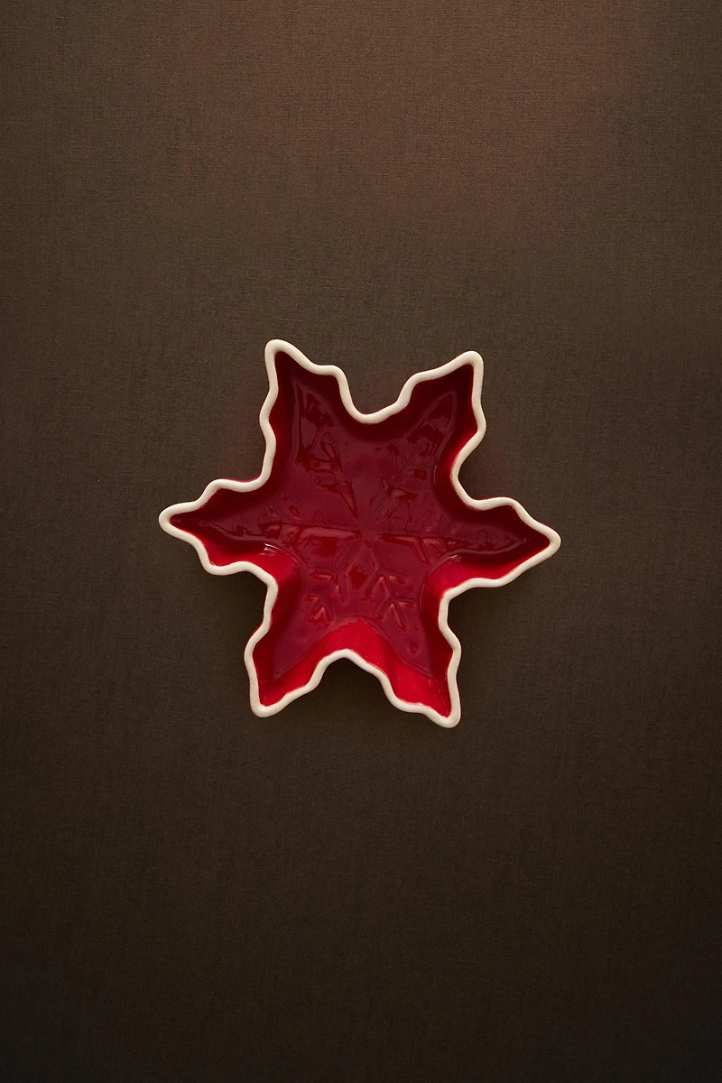 ASSIETTE GRÈS FLOCON DE NEIGE NOËL