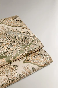 PAISLEY SATEEN COTTON FLAT SHEET (300 THREAD COUNT)