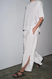 ZW COLLECTION LINEN PANTS WITH VENTS
