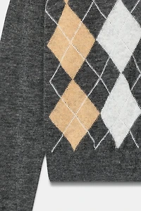 ARGYLE KNIT CARDIGAN