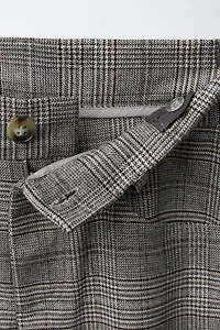 WARM PLAID BARREL PANTS