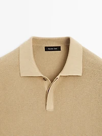 Polo en maille texturée de coton