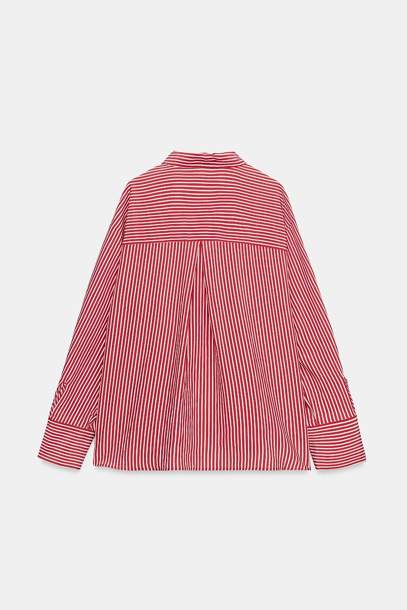 CONTRAST CUFF STRIPED SHIRT