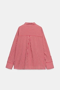 CONTRAST CUFF STRIPED SHIRT