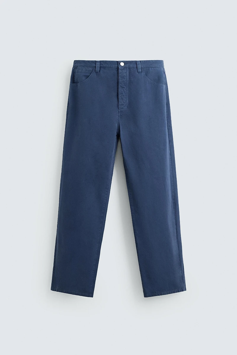 WASHED STRAIGHT FIT PANTS
