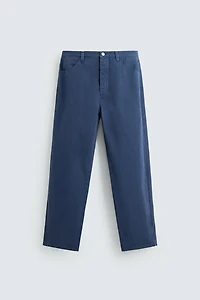 WASHED STRAIGHT FIT PANTS