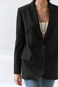 100% extra fine wool two-button blazer