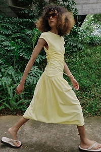 ASYMMETRIC RUCHED DRESS