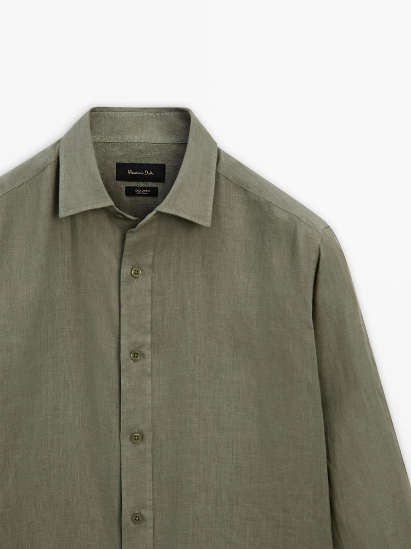 Regular fit 100% linen shirt