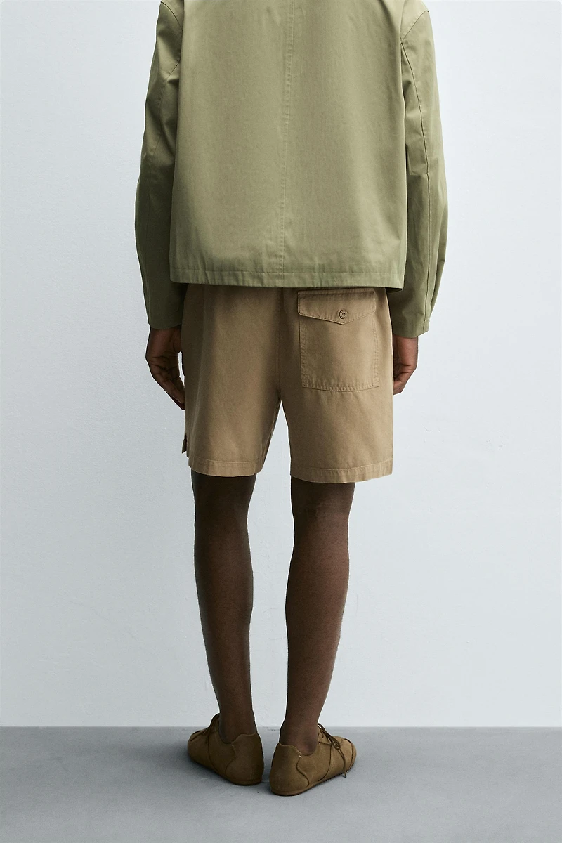 RELAXED FIT LYOCELL-COTTON SHORTS