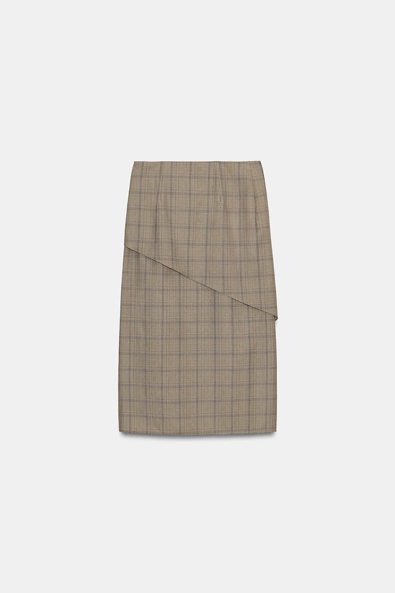 PLAID RUFFLED SKIRT ZW COLLECTION