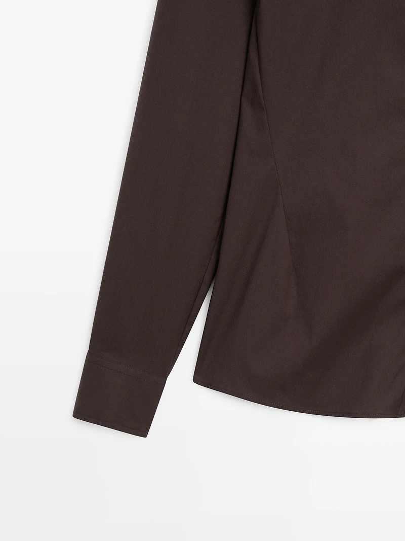 Cotton blend stretch shirt