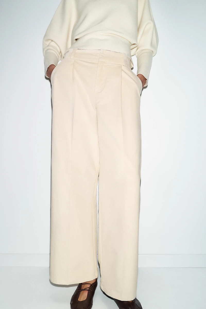 CORDUROY STRAIGHT LEG PANTS