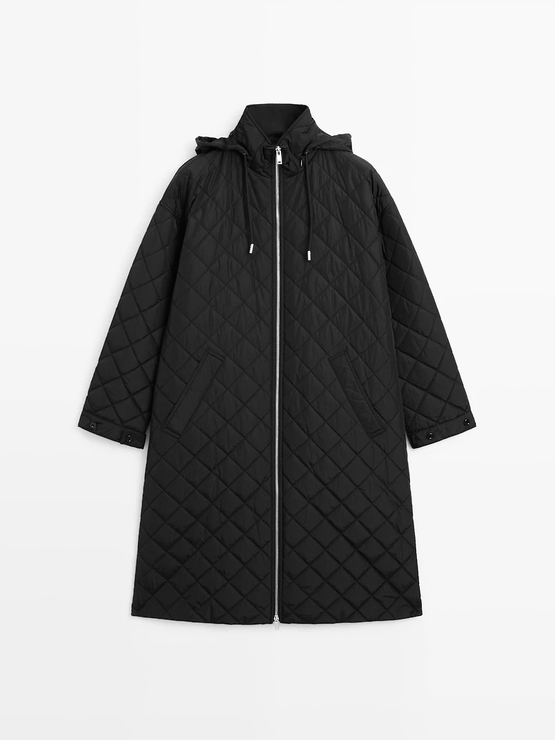 Parka longue matelassée oversize déperlante