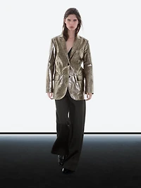 Metallic nappa leather blazer