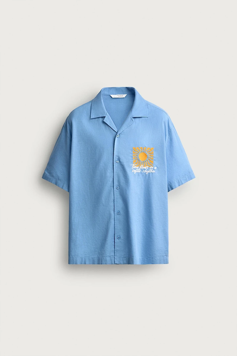 SUN EMBROIDERED RELAXED FIT SHIRT