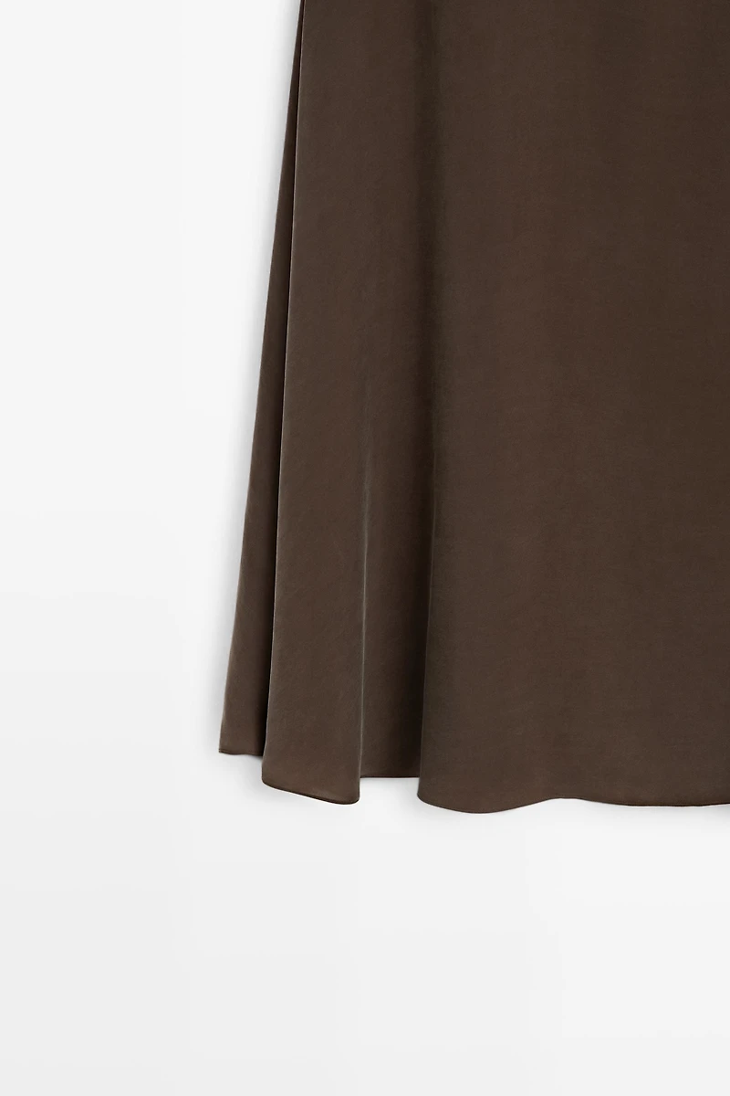 Contrast Ruffle Midi Skirt
