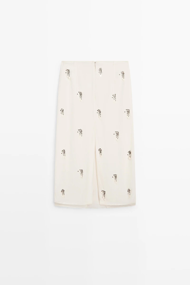 Midi skirt with beading
