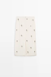Midi skirt with beading
