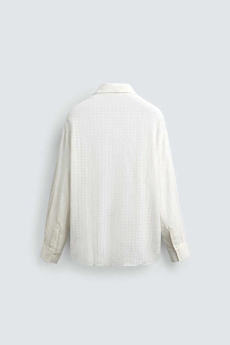 FLOWY TEXTURED JACQUARD SHIRT