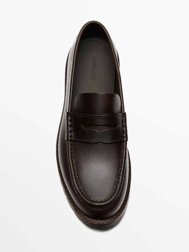 Mocassins à semelle crantée