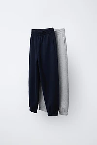LOT DE DEUX PANTALONS JOGGING EN MOLLETON
