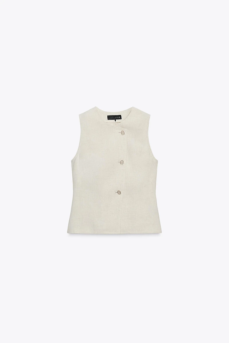 LINEN DOUBLE BREASTED VEST