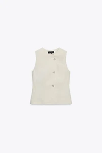 LINEN DOUBLE BREASTED VEST