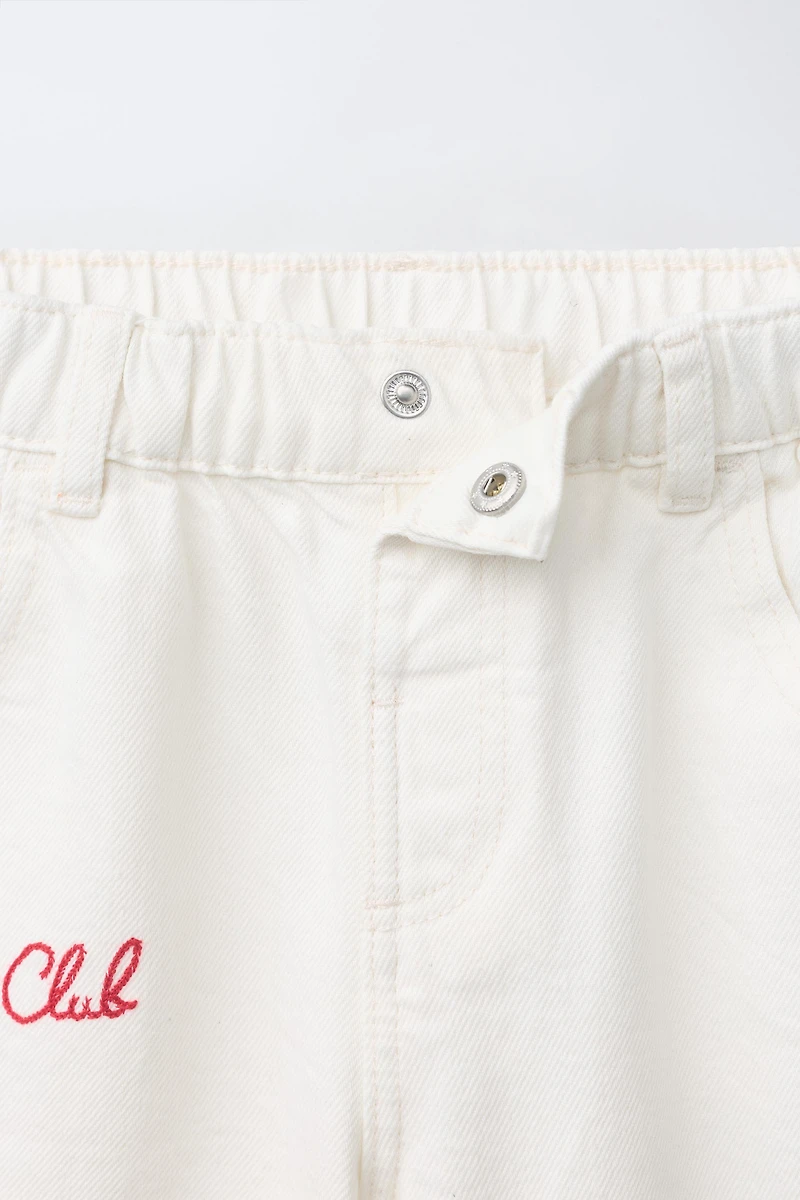 SNOOPY PEANUTS™ EMBROIDERED RELAXED TWILL PANTS