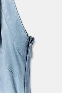ROBE TRF HALTER ASYMÉTRIQUE EN DENIM