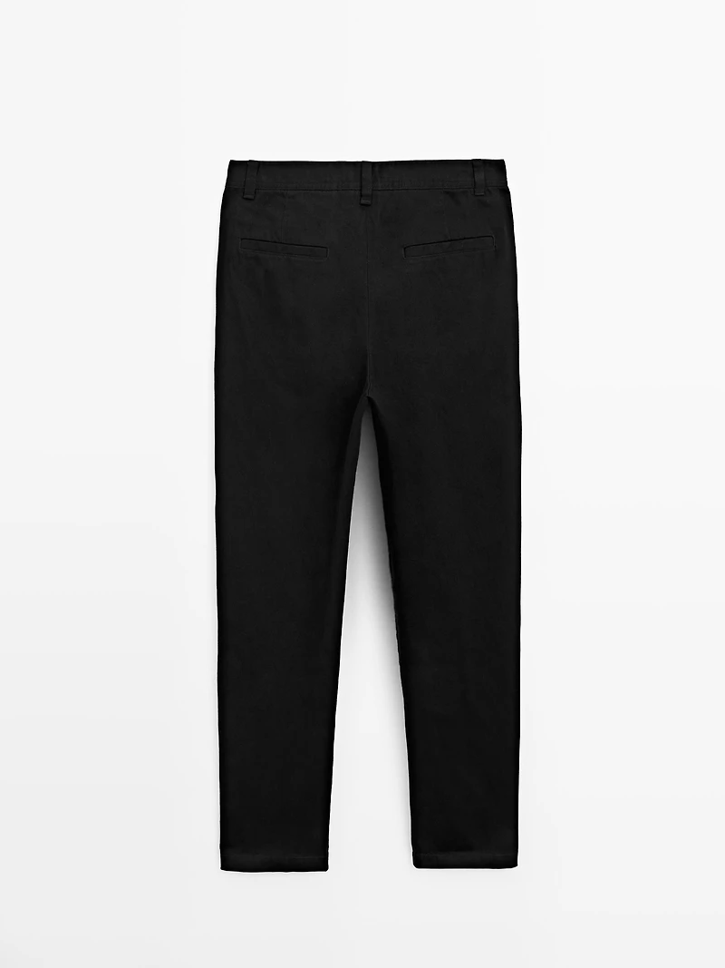 100% cotton wide-leg trousers