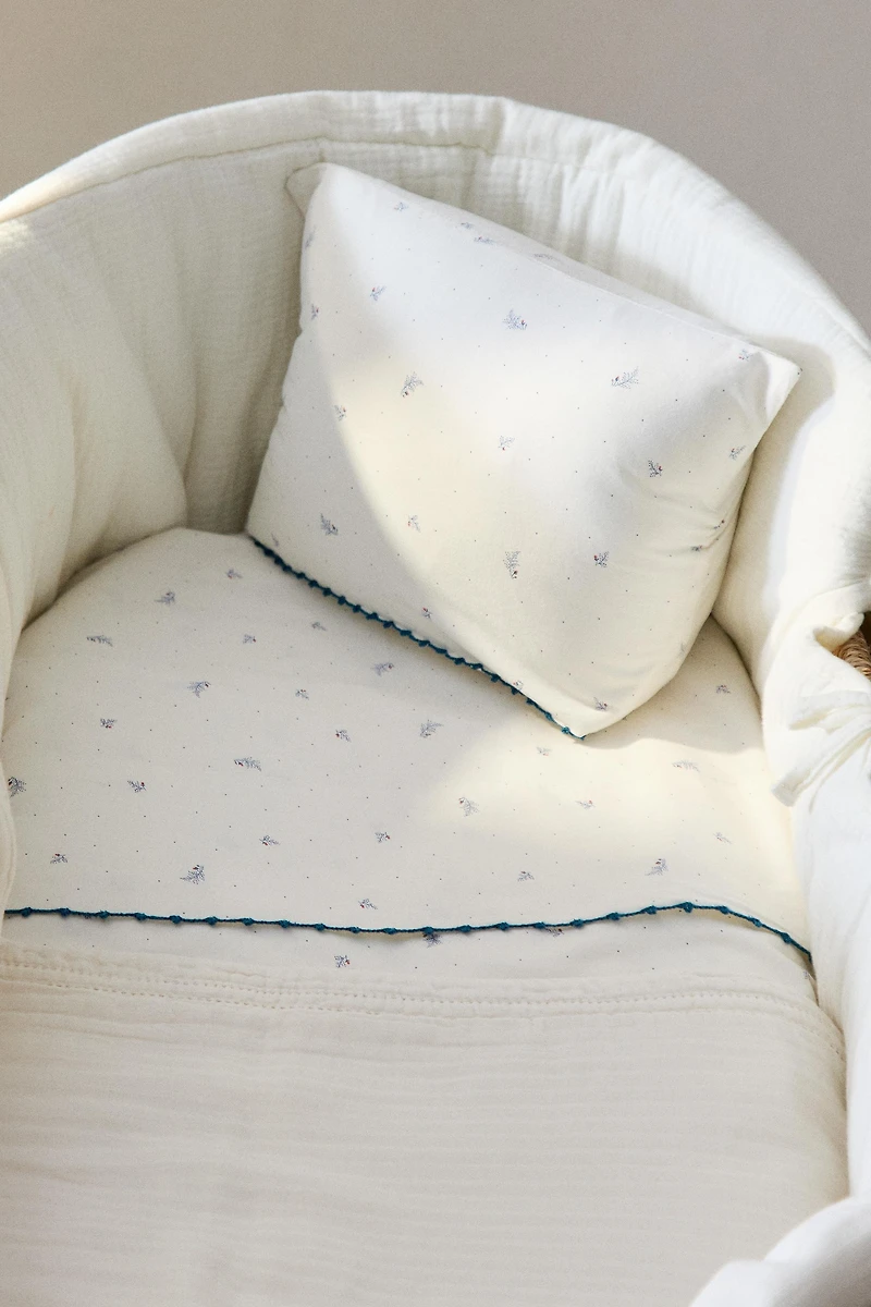 LEAF AND DOT MINICRIB SHEET SET