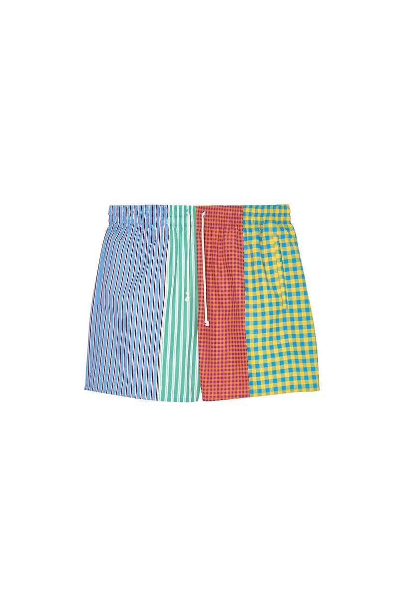 PATCHWORK SWIM TRUNKS