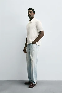 TEXTURED WEAVE PIQUÉ POLO SHIRT