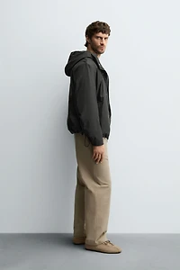 RUBBERIZED EFFECT PARKA WITH HOODIE