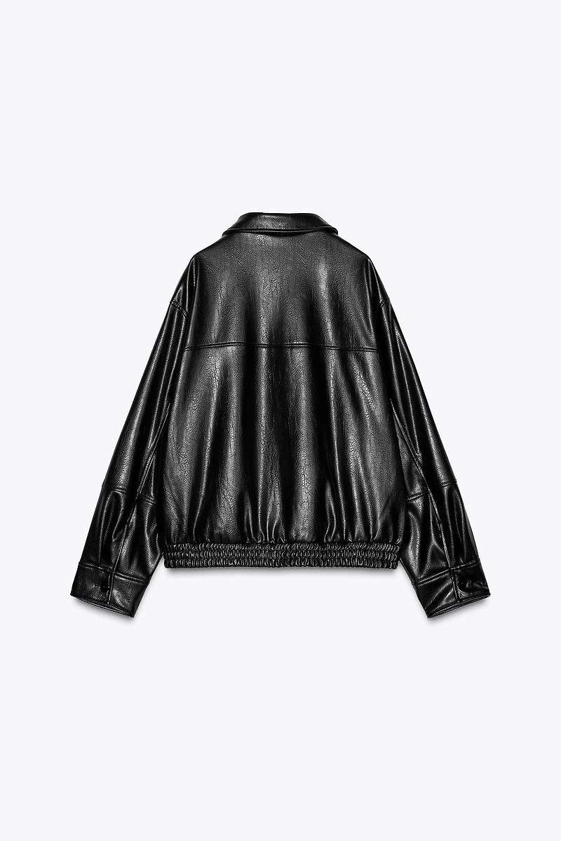 BLOUSON AVIATEUR EN MATIÈRE SYNTHÉTIQUE