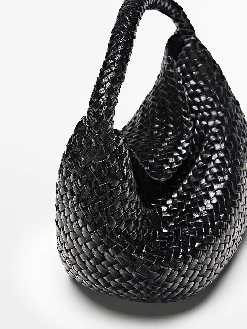 Nappa leather braided mini bag