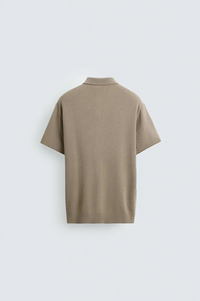RIB KNIT POLO SHIRT