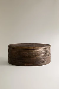 LARGE ROUND WOODEN BOX
