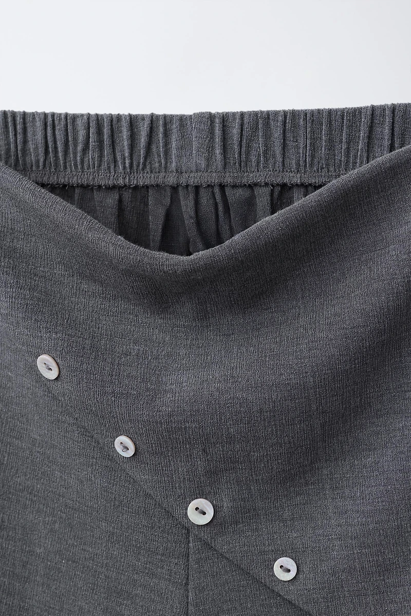 PANTALON LARGE EFFET PARÉO À BOUTONS